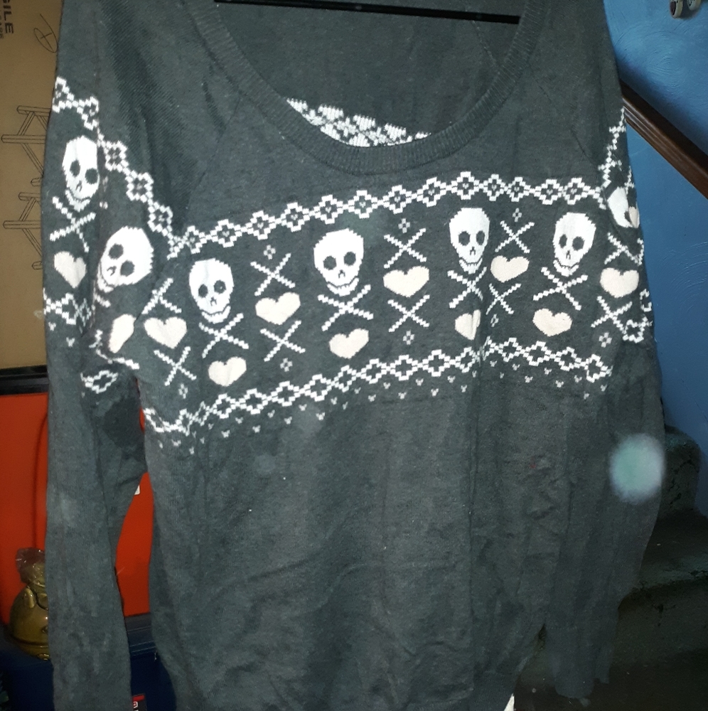 Torrid Skulls and Hearts Fair Isle Sweater